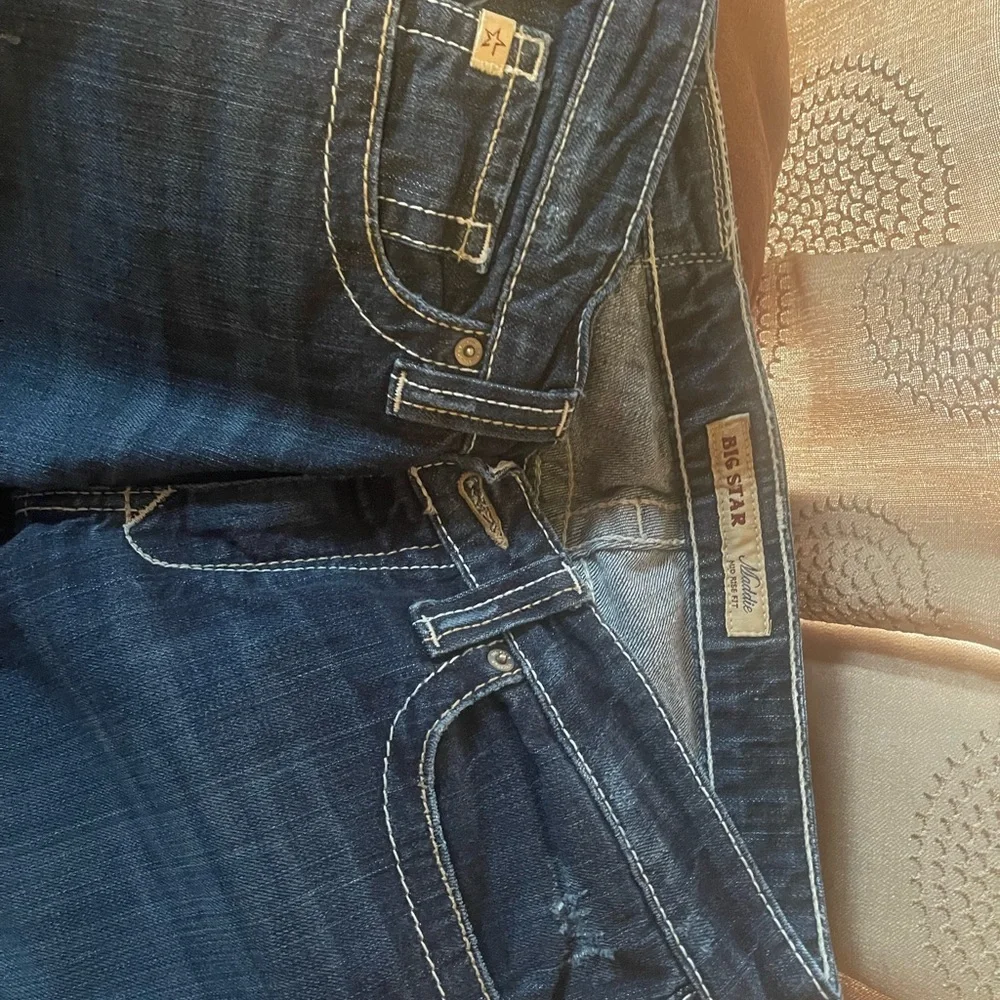 Big Star Women Sz 27 Blue Maddie Mid Rise Fit Bootcut Flap Pocket Denim Jeans - Picture 2 of 5